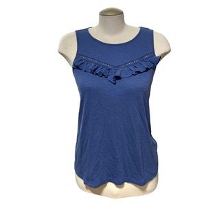 NWOT Gap Comfy Blue Ruffle Summery Sleeveless Tank Top Size Small